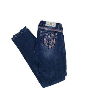 Miss Me Mid Rise Easy Straight Embellished pockets Distressed Jeans 27" x 31"